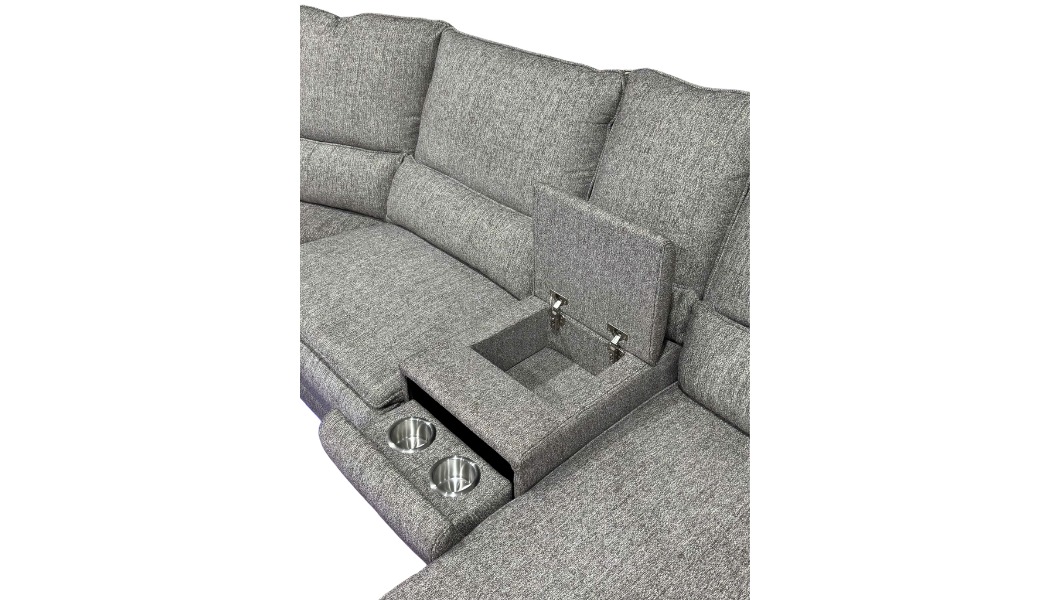 4 Piece Modern Power Reclining Sectional with LED Lights, Storage, and USB Charging Ports by Sara Collections | Bel Furniture