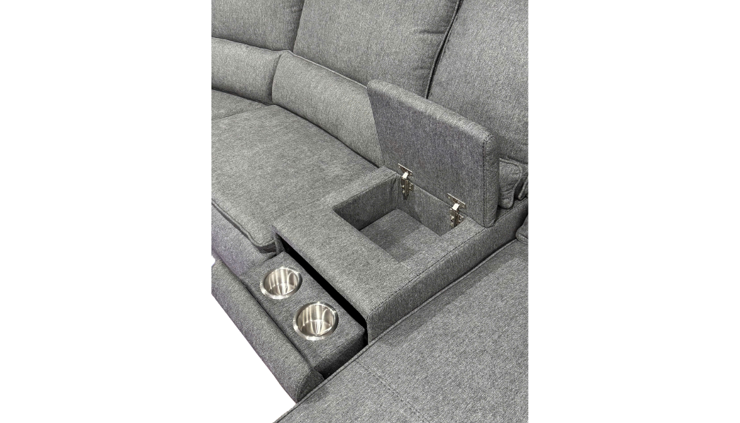 4 Piece Modern Power Reclining Sectional with LED Lights, Storage, and USB Charging Ports by Sara Collections | Bel Furniture