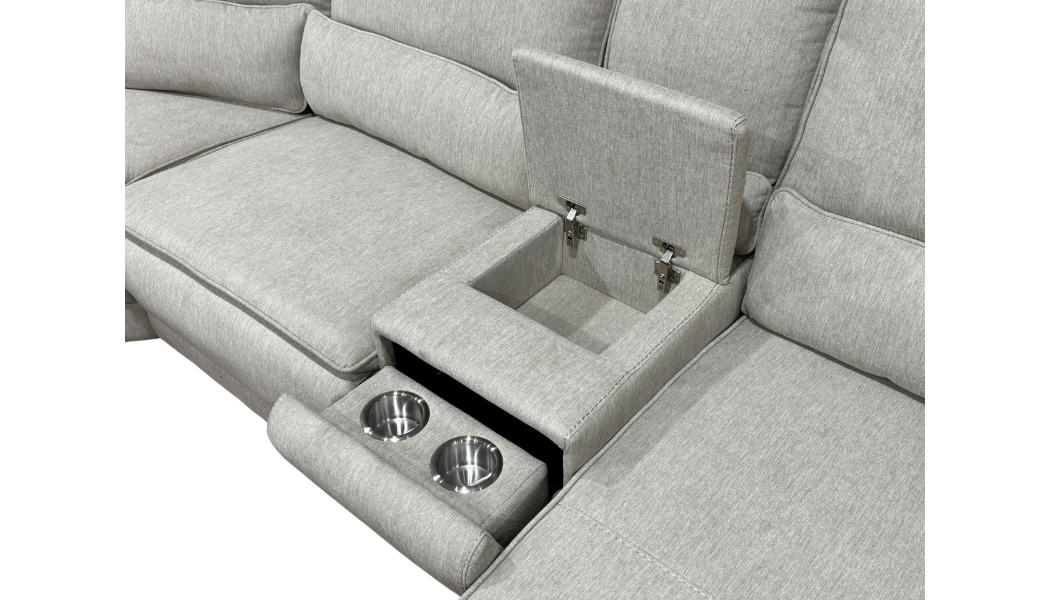 4 Piece Modern Power Reclining Sectional with LED Lights, Storage, and USB Charging Ports by Sara Collections | Bel Furniture