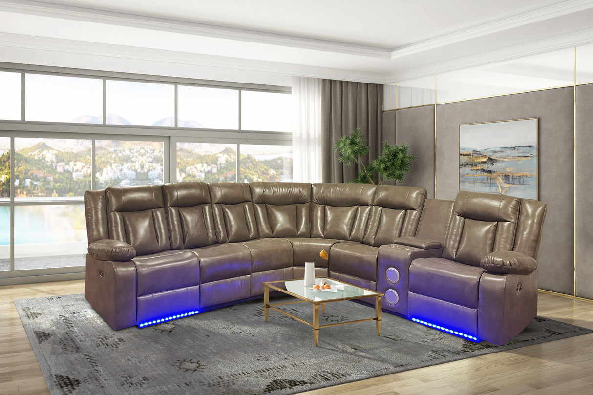 3 Piece Power Reclining Sectional by Sara Collections | Bel Furniture