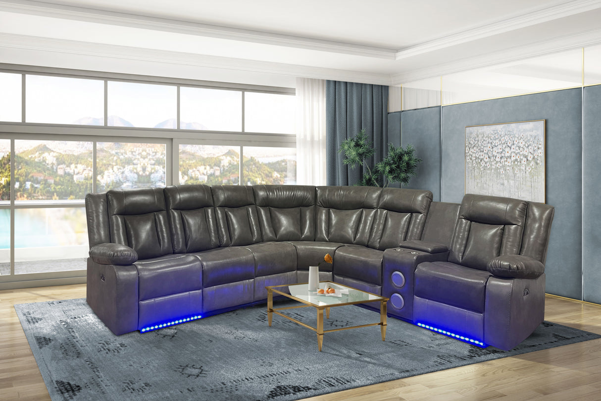 3 Piece Power Reclining Sectional by Sara Collections | Bel Furniture
