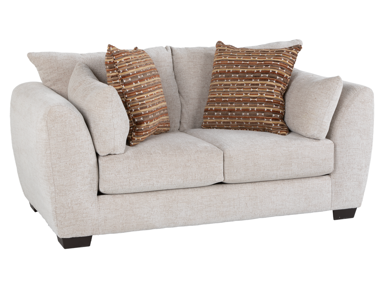 Light Neutral 2-Piece Sofa and Loveseat Set with Accent Pillow Style