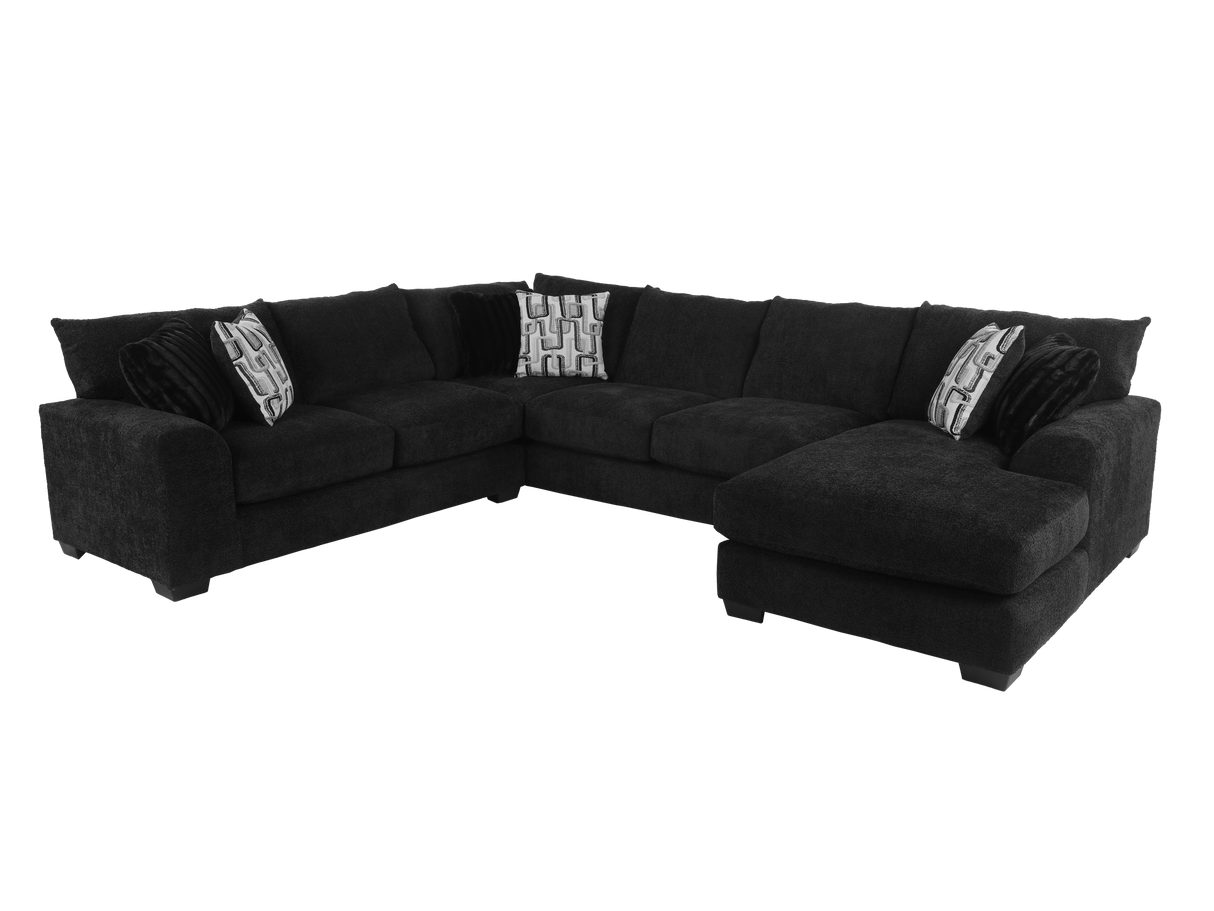 3-Piece Modern U-Shaped Sectional Sofa - Black by JCOOPER | Bel Furniture