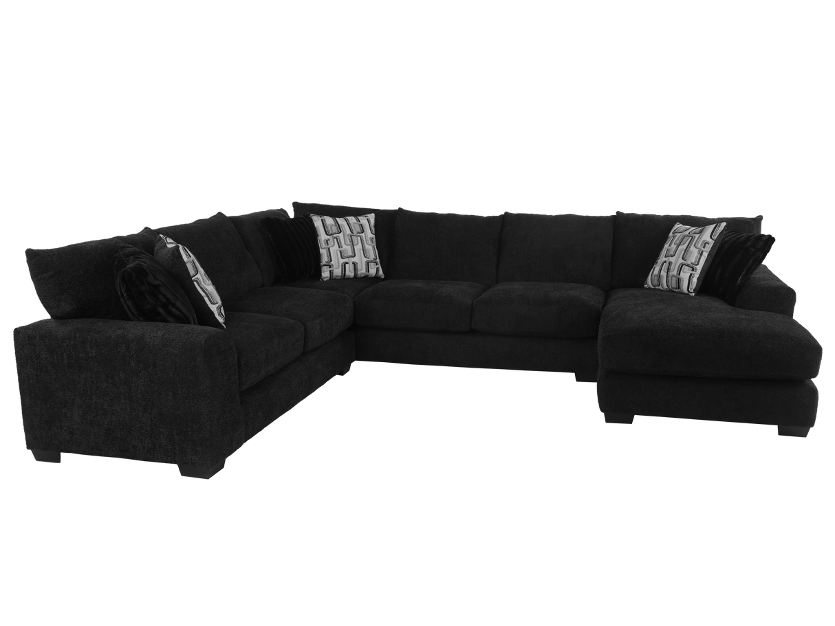 3-Piece Modern U-Shaped Sectional Sofa - Black by JCOOPER | Bel Furniture