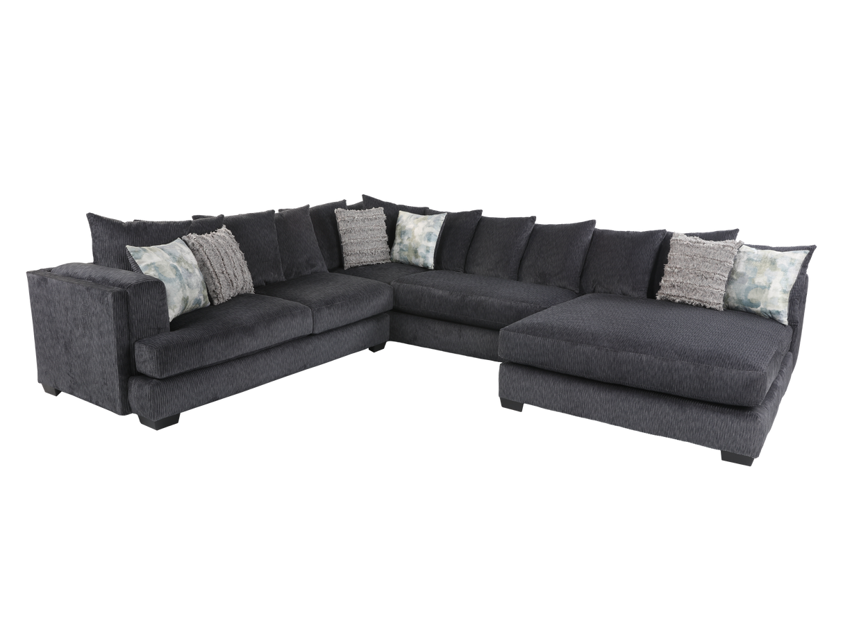 3-Piece Charcoal Modern U-Shaped Sectional Sofa by JCOOPER | Bel Furniture