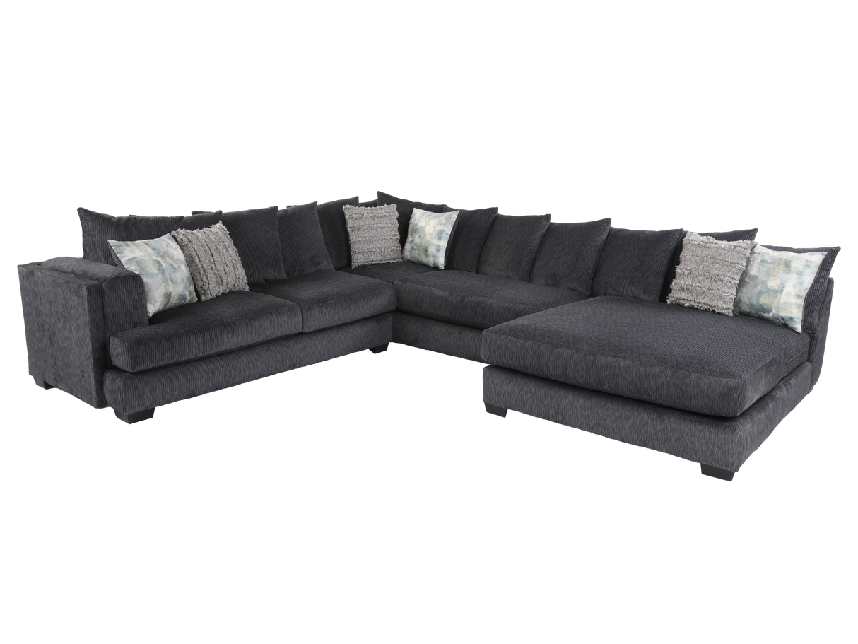 3-Piece Charcoal Modern U-Shaped Sectional Sofa by JCOOPER | Bel Furniture