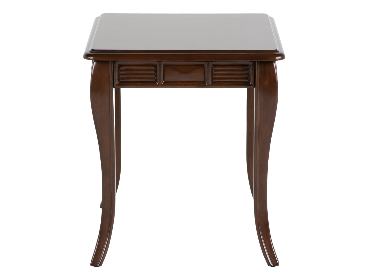 Transitional Dark Brown 3-Piece Coffee Table Set with Framed Inlay-Style Tops & Curved Legs