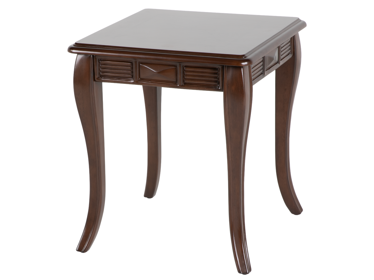 Transitional Dark Brown 3-Piece Coffee Table Set with Framed Inlay-Style Tops & Curved Legs