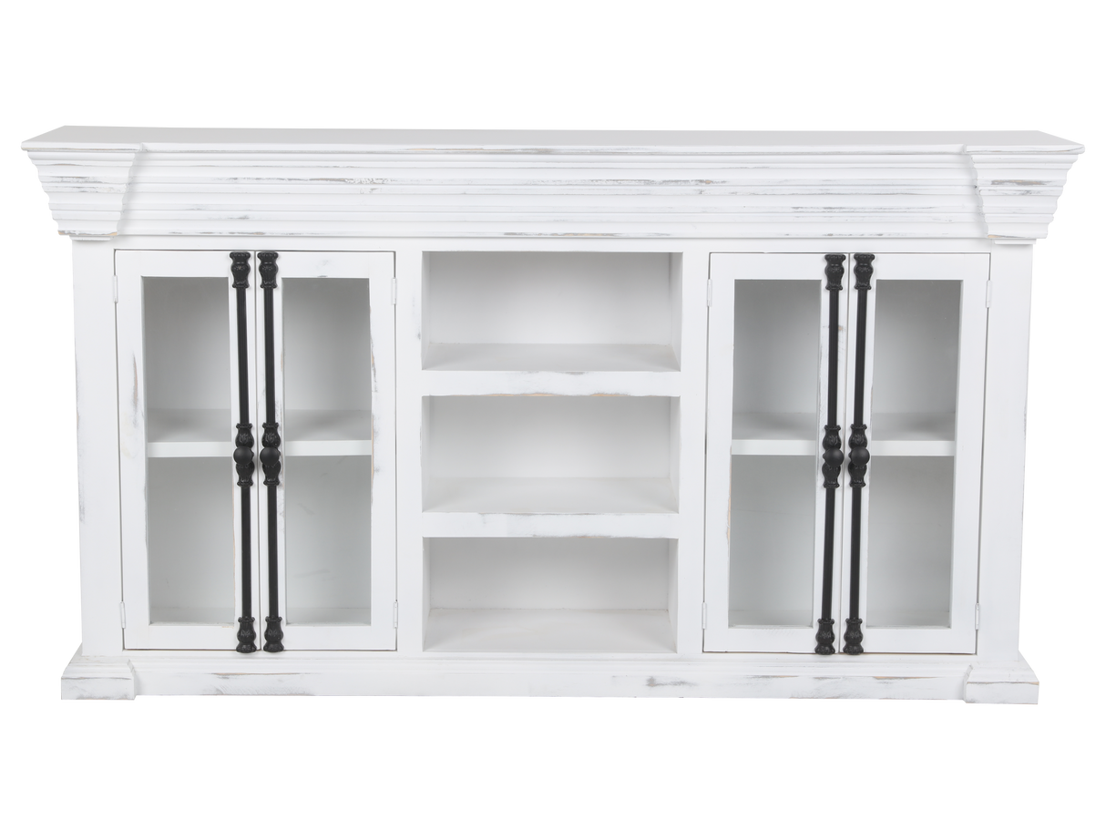 TV Console with Glass Doors by Mollai Collections | Bel Furniture