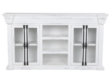 TV Console with Glass Doors by Mollai Collections | Bel Furniture
