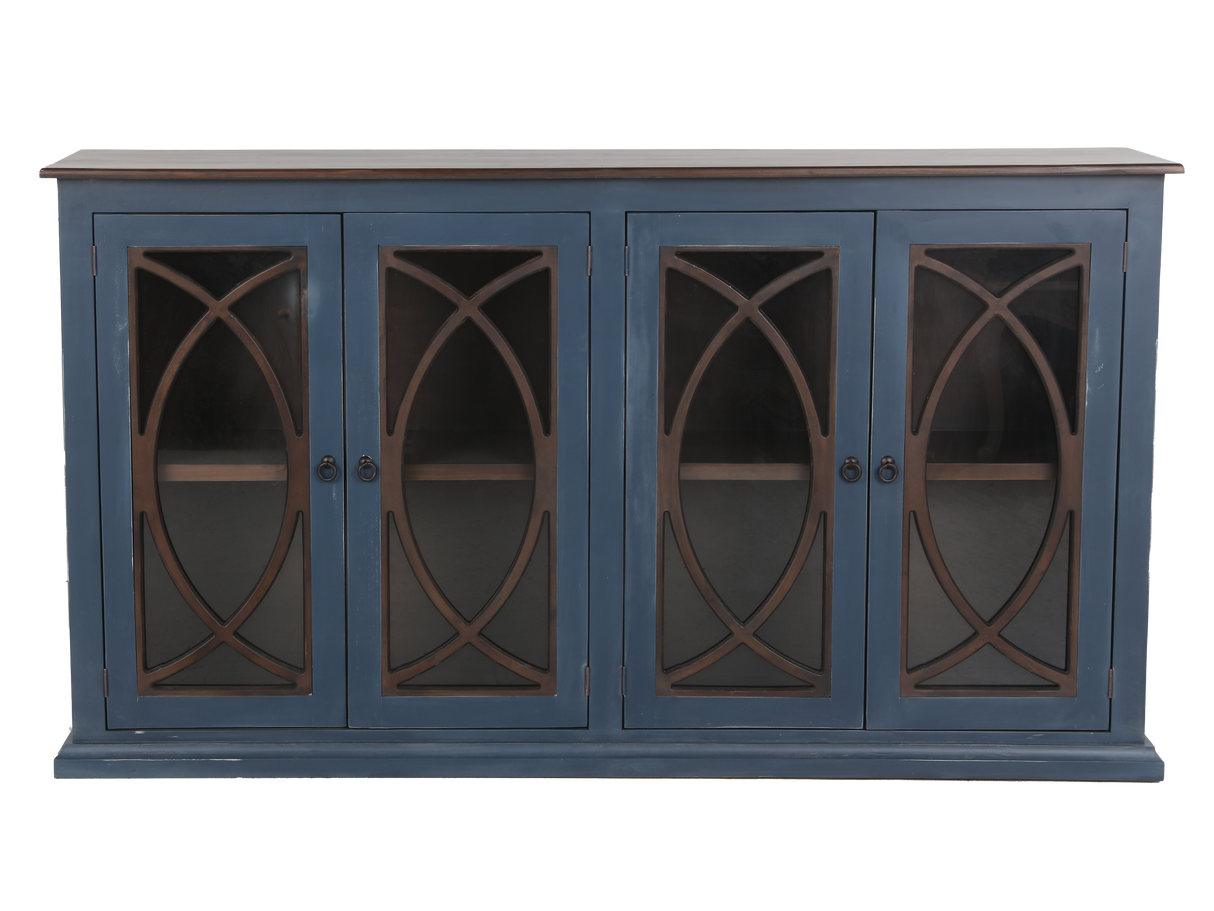 TV Console with Glass Doors by Mollai Collections | Bel Furniture