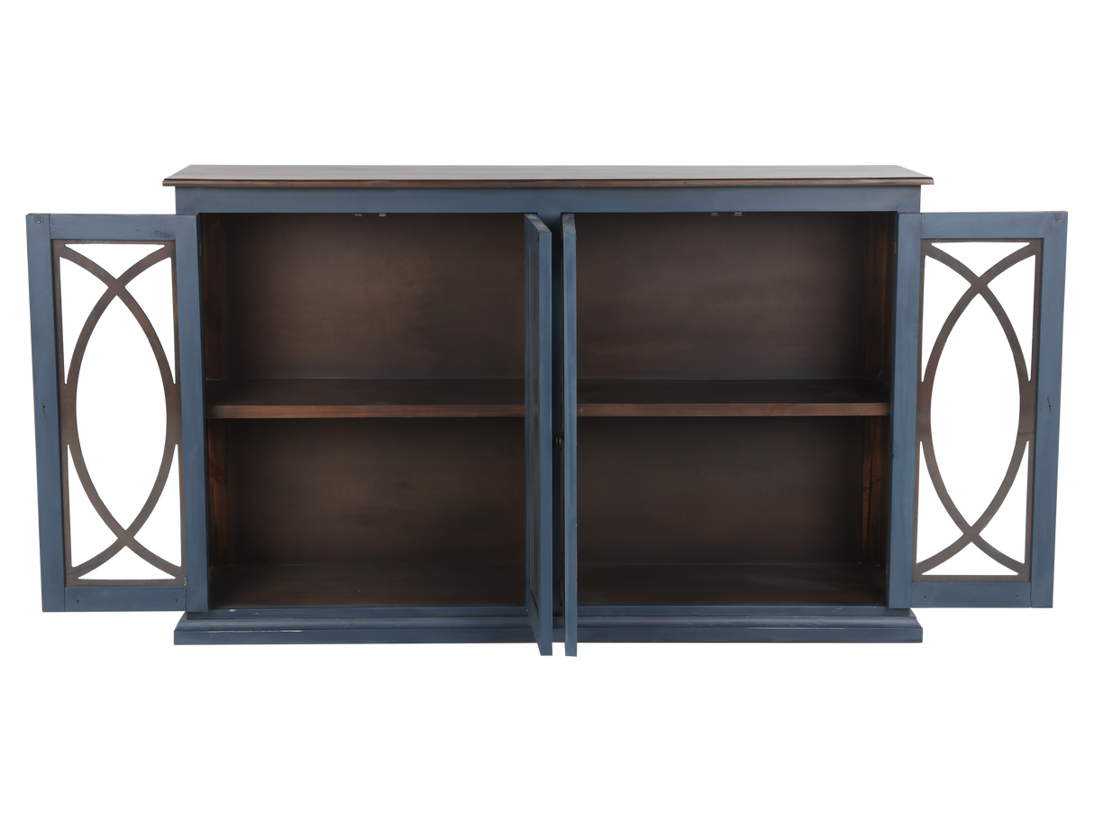 TV Console with Glass Doors by Mollai Collections | Bel Furniture