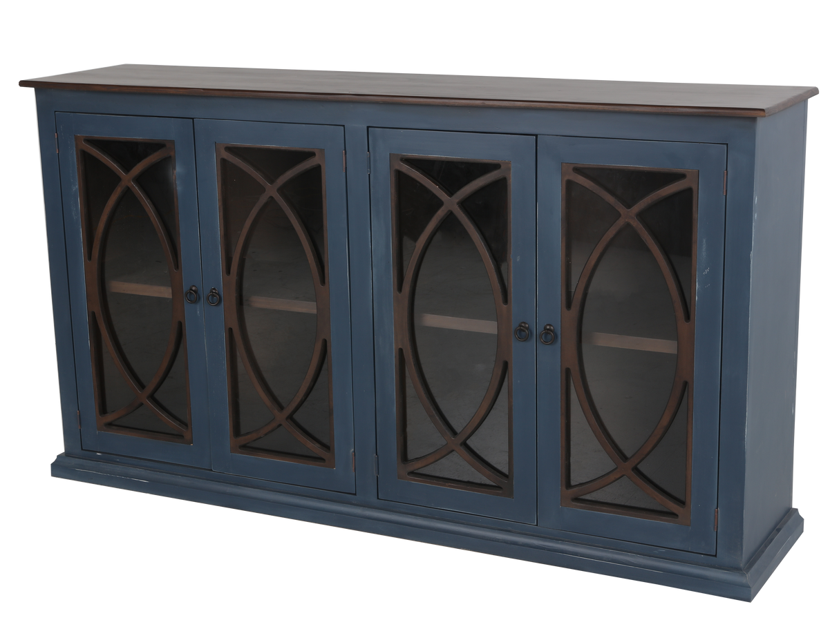 TV Console with Glass Doors by Mollai Collections | Bel Furniture