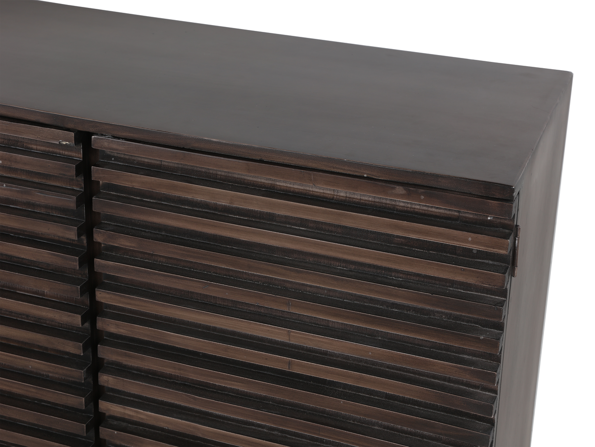 Modern Solid Wood TV Console with Gold Metal Base by Mollai Collections | Bel Furniture