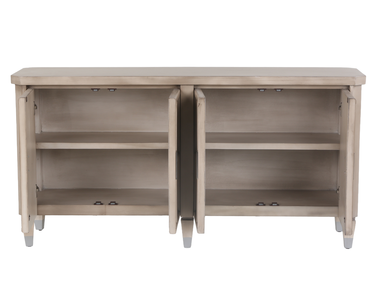 4-Door Sideboard with Modern Square Handles