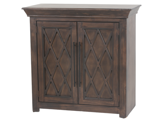 Rustic Brown Diamond Lattice TV Console