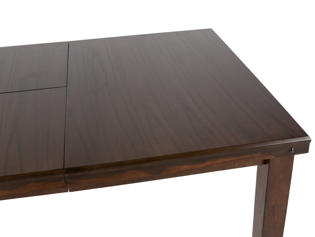 6 Piece Rectangular Dining Set with Bench – Warm Brown Finish