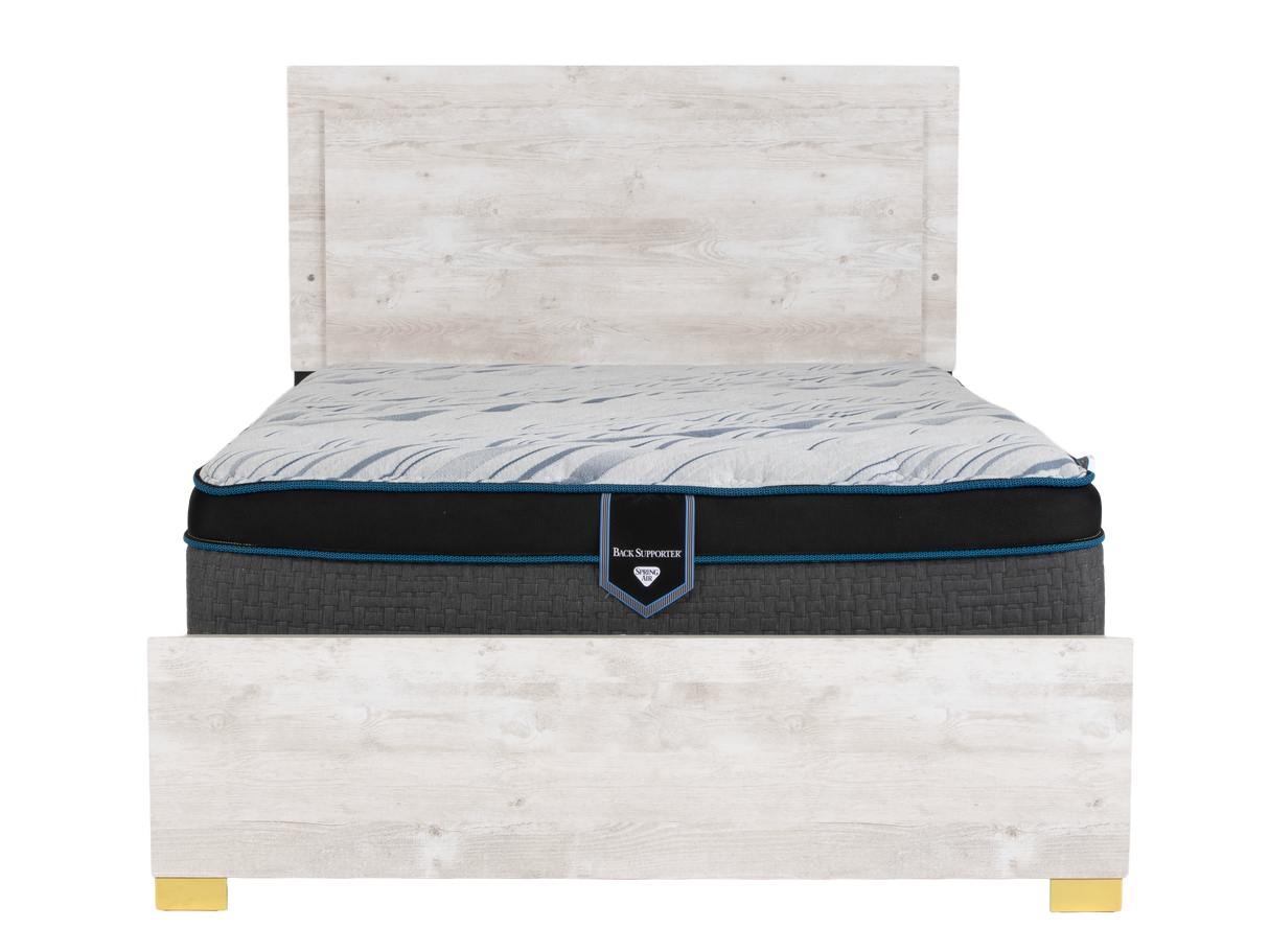 White Oak Modern 6-Piece Queen Bedroom Set (Bed, Dresser, Mirror & Nightstand)