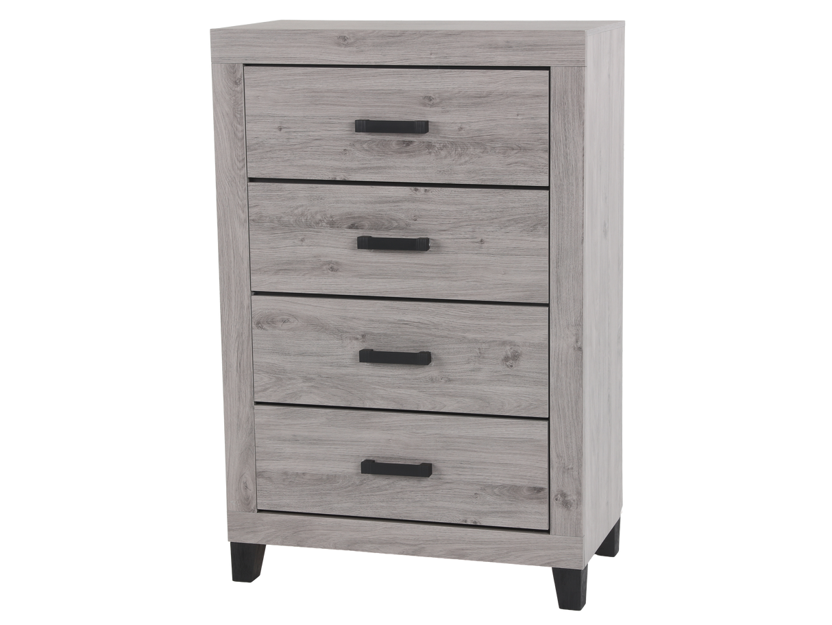 Modern Light Gray 4-Drawer Chest