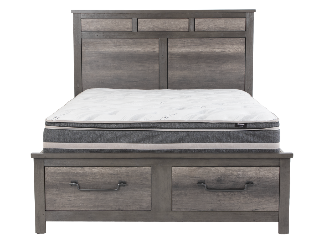 Gray Panel Storage Bedroom Set with Dresser, Mirror, & Nightstand