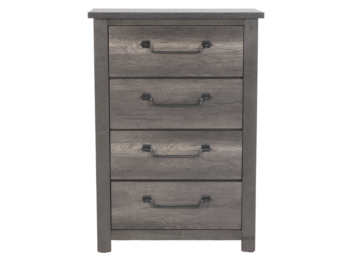 Gray 4-Drawer Chest of Drawers – Modern Bedroom Storage