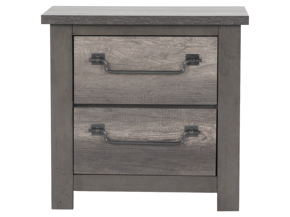 Gray Panel Storage Bedroom Set with Dresser, Mirror, & Nightstand