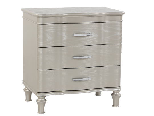 6 Piece Champagne Velvet Scalloped Bedroom Set by Mollai Collections | Bel Furniture