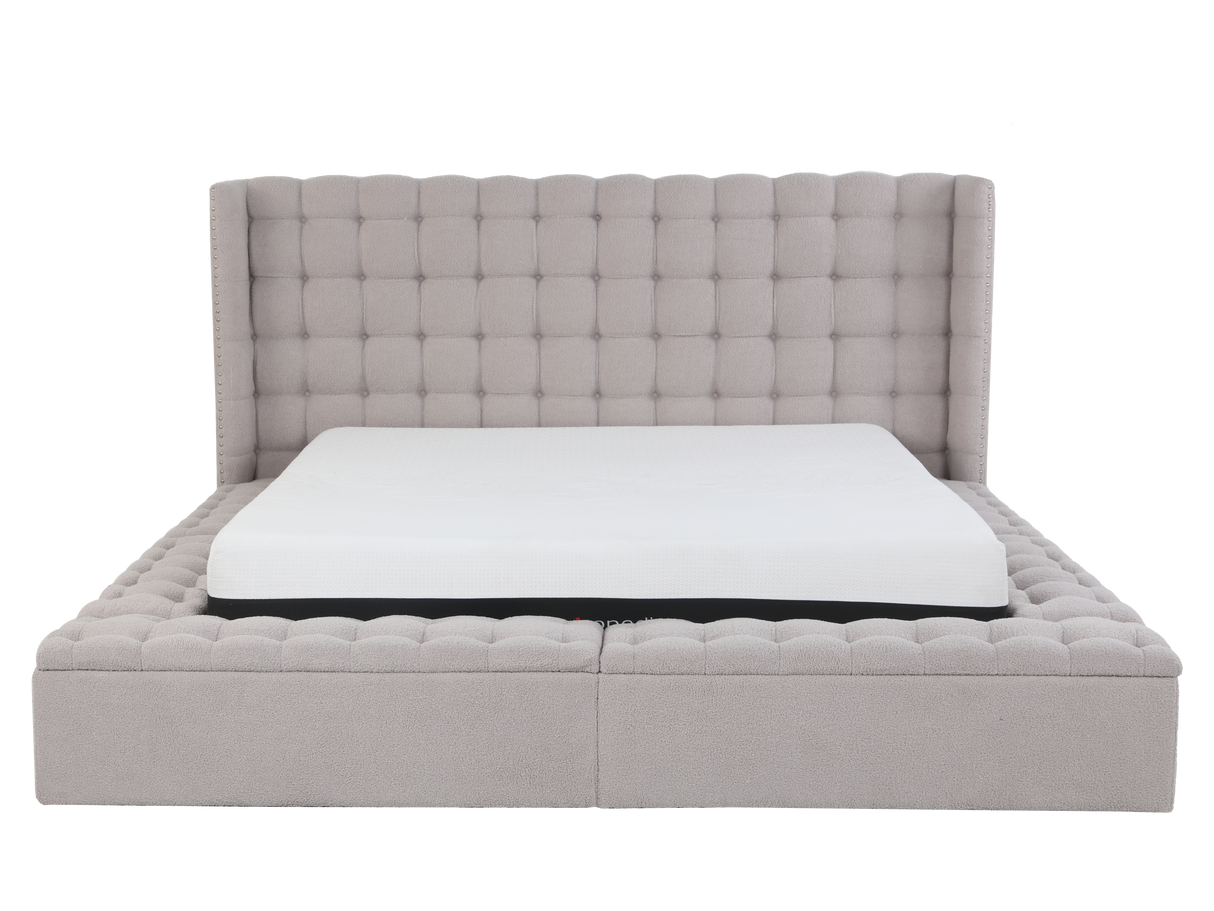 3 Piece Upholstered Storage Bed by Mollai Collections | Bel Furniture