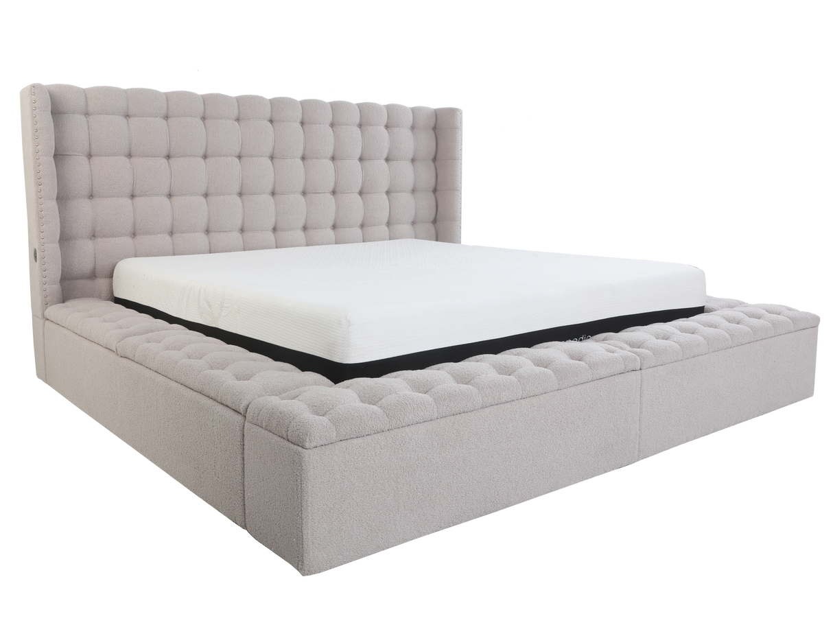 3 Piece Upholstered Storage Bed by Mollai Collections | Bel Furniture