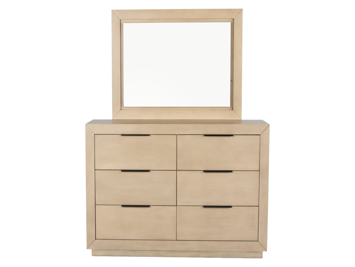 Modern Light Gray Upholstered 6-Piece Bedroom Set