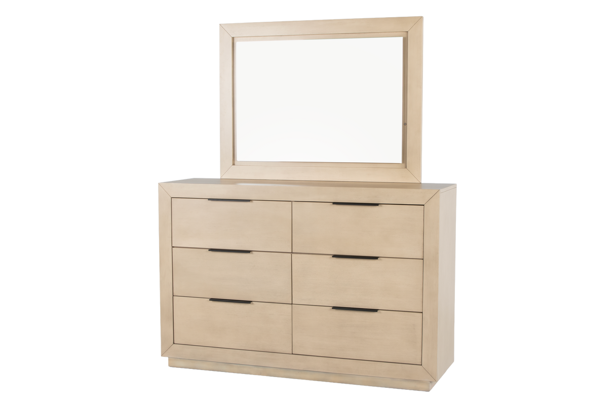 Modern Light Gray Upholstered 6-Piece Bedroom Set