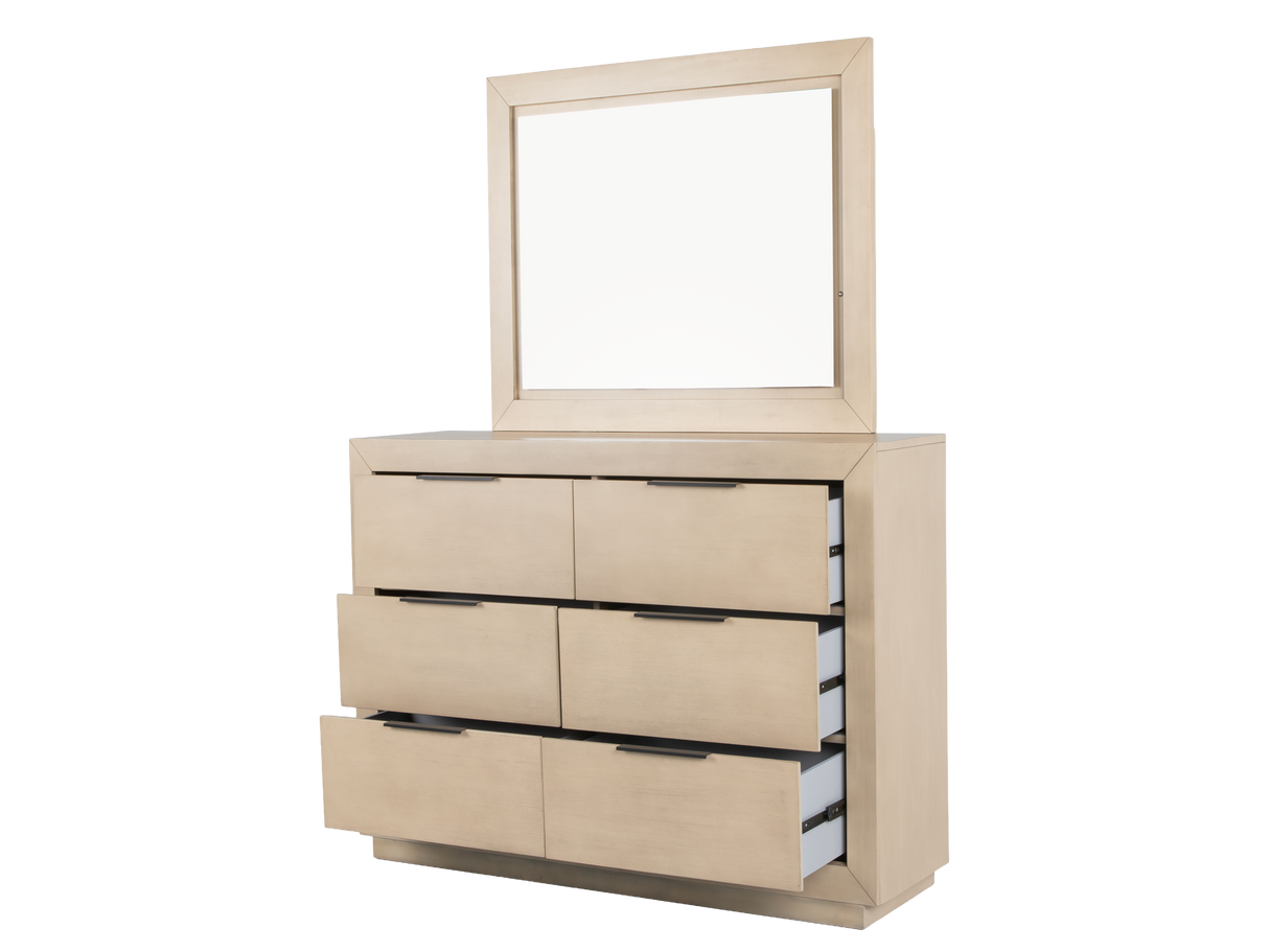 Modern Light Gray Upholstered 6-Piece Bedroom Set