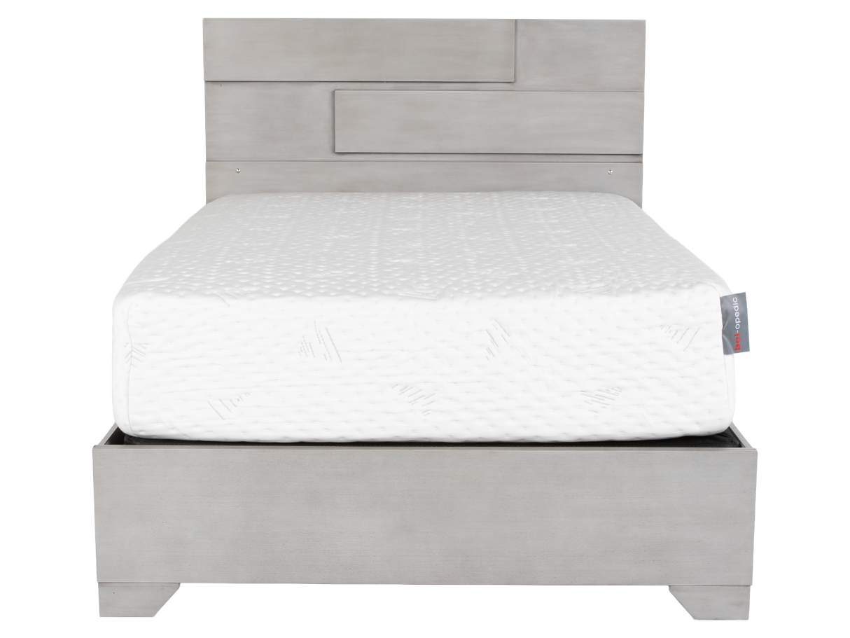 Modern Light Gray 6-Piece Bedroom Set with LED Headboard