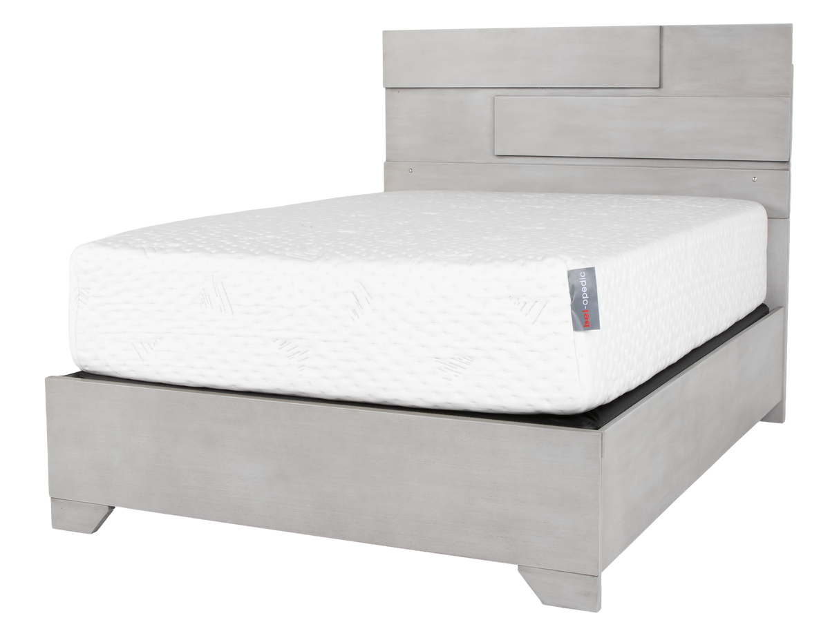 Modern Light Gray 6-Piece Bedroom Set with LED Headboard