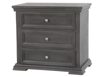 Modern Gray 3 Drawer Nightstand