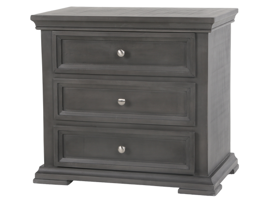Modern Gray 3 Drawer Nightstand
