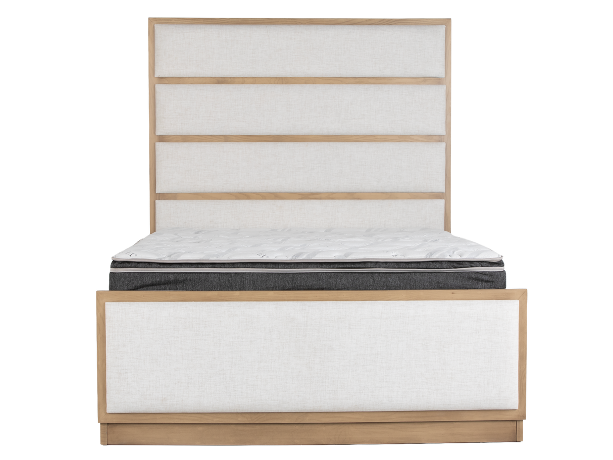 Durango Moka Wood & Natural Linen Upholstered Panel 6-Piece Bedroom Set