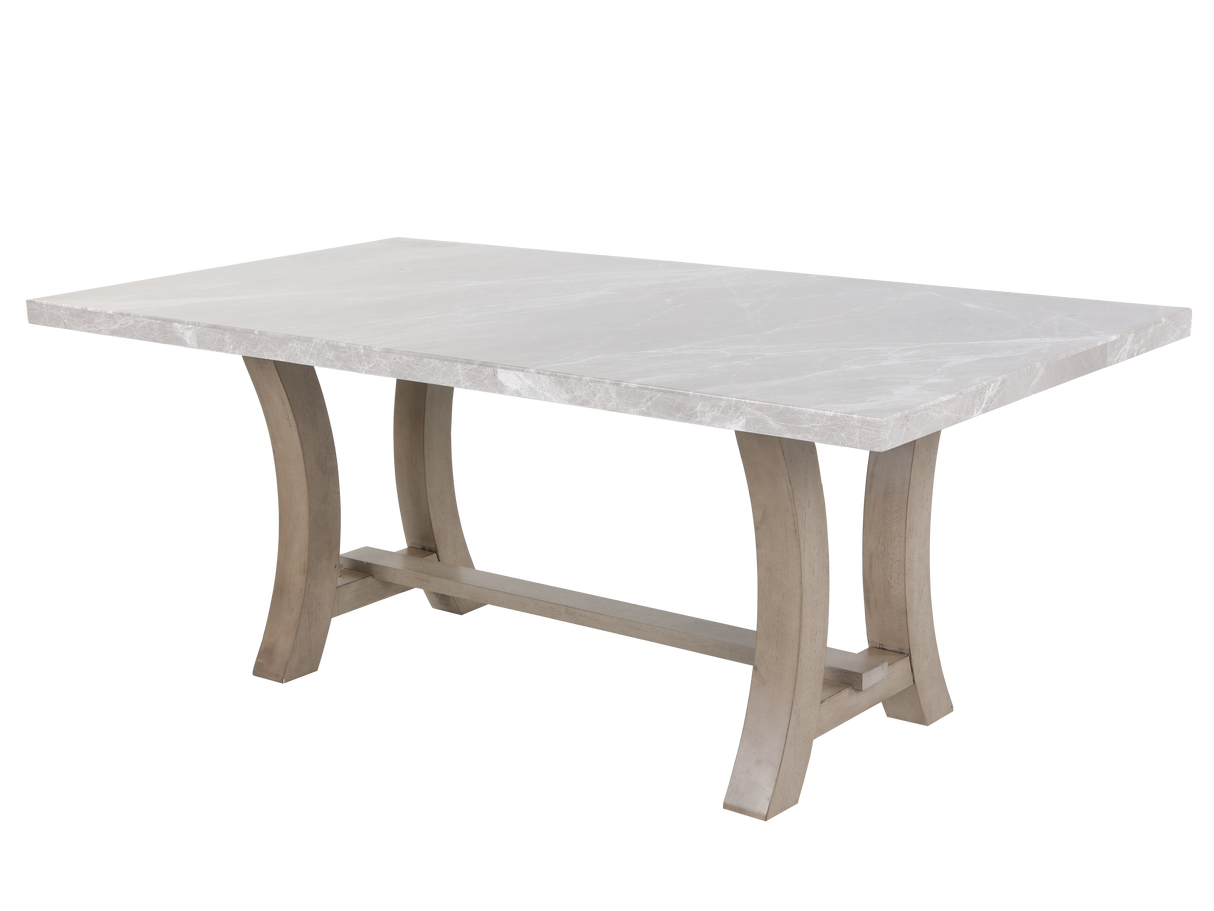 7 Piece Dining Room Set with real marble top by Mollai Collections | Bel Furniture