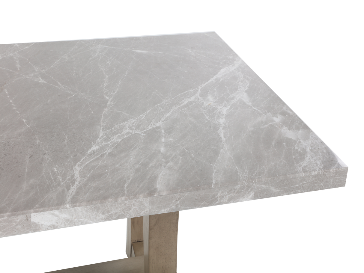 7 Piece Dining Room Set with real marble top by Mollai Collections | Bel Furniture