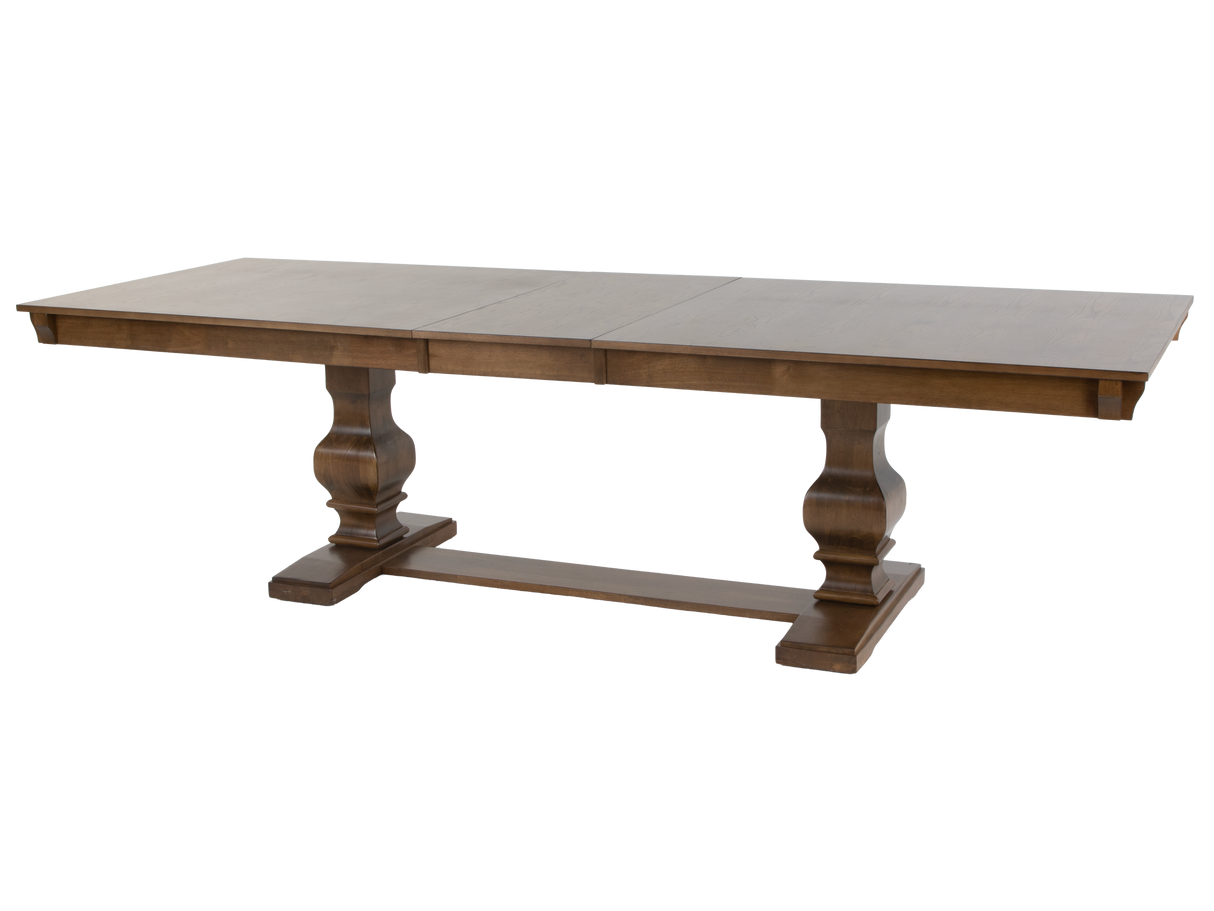 Oak Double-Pedestal 11-Piece Extension Dining Set with X-Back Chairs