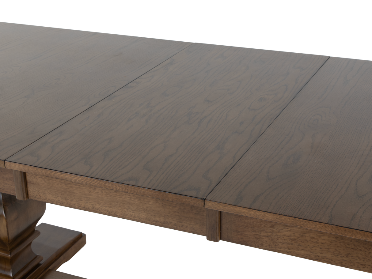 Oak Double-Pedestal 11-Piece Extension Dining Set with X-Back Chairs