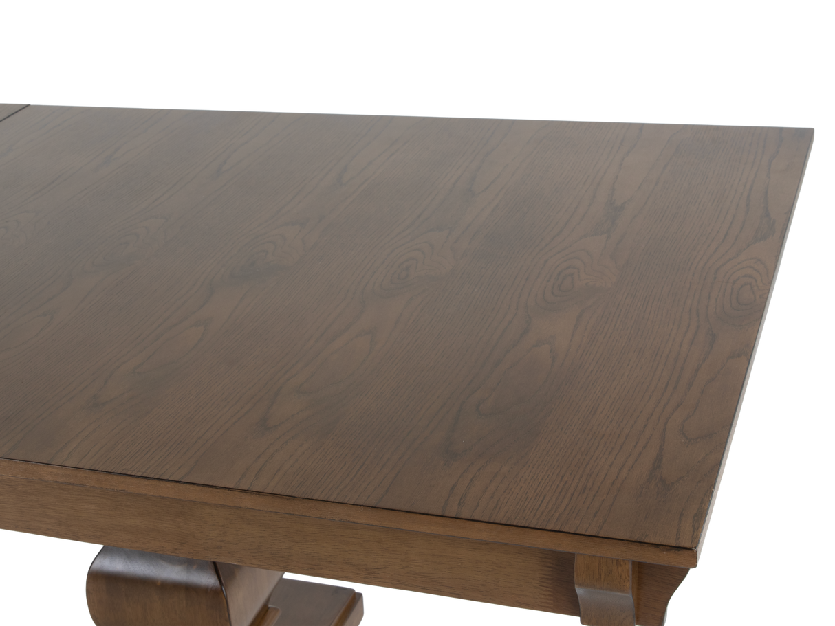 Oak Double-Pedestal 11-Piece Extension Dining Set with X-Back Chairs