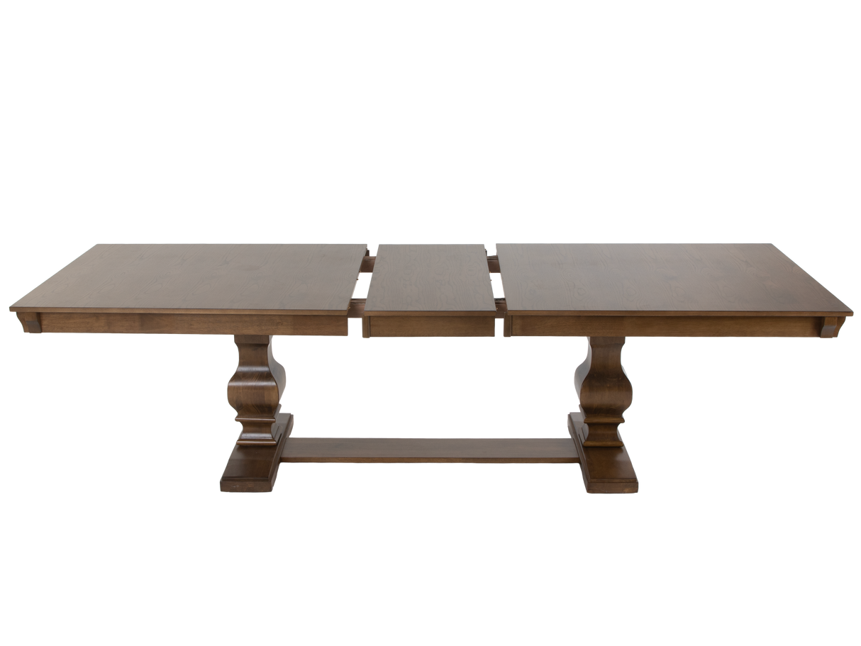 Oak Double-Pedestal 11-Piece Extension Dining Set with X-Back Chairs