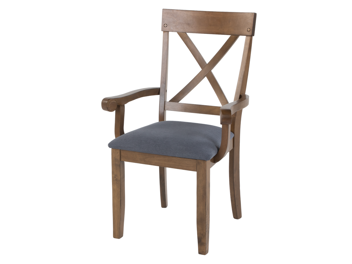 Oak Double-Pedestal 11-Piece Extension Dining Set with X-Back Chairs