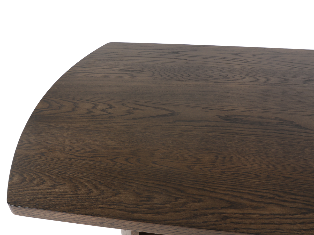 Rustique Brown 7-Piece Dining Set — 70″ Rectangular Table & 6 Upholstered Barrel Chairs