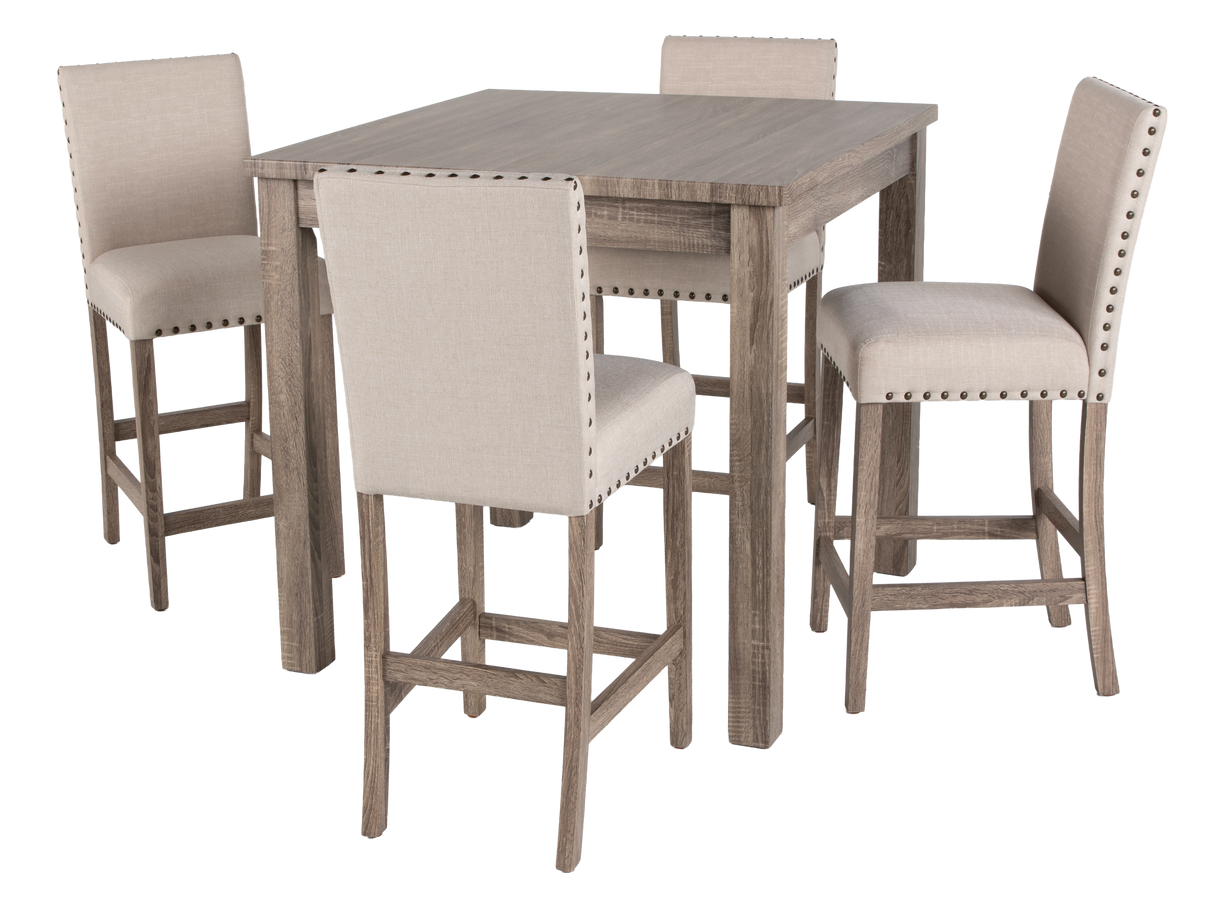 5 Piece Square Pub Dining Room Set
