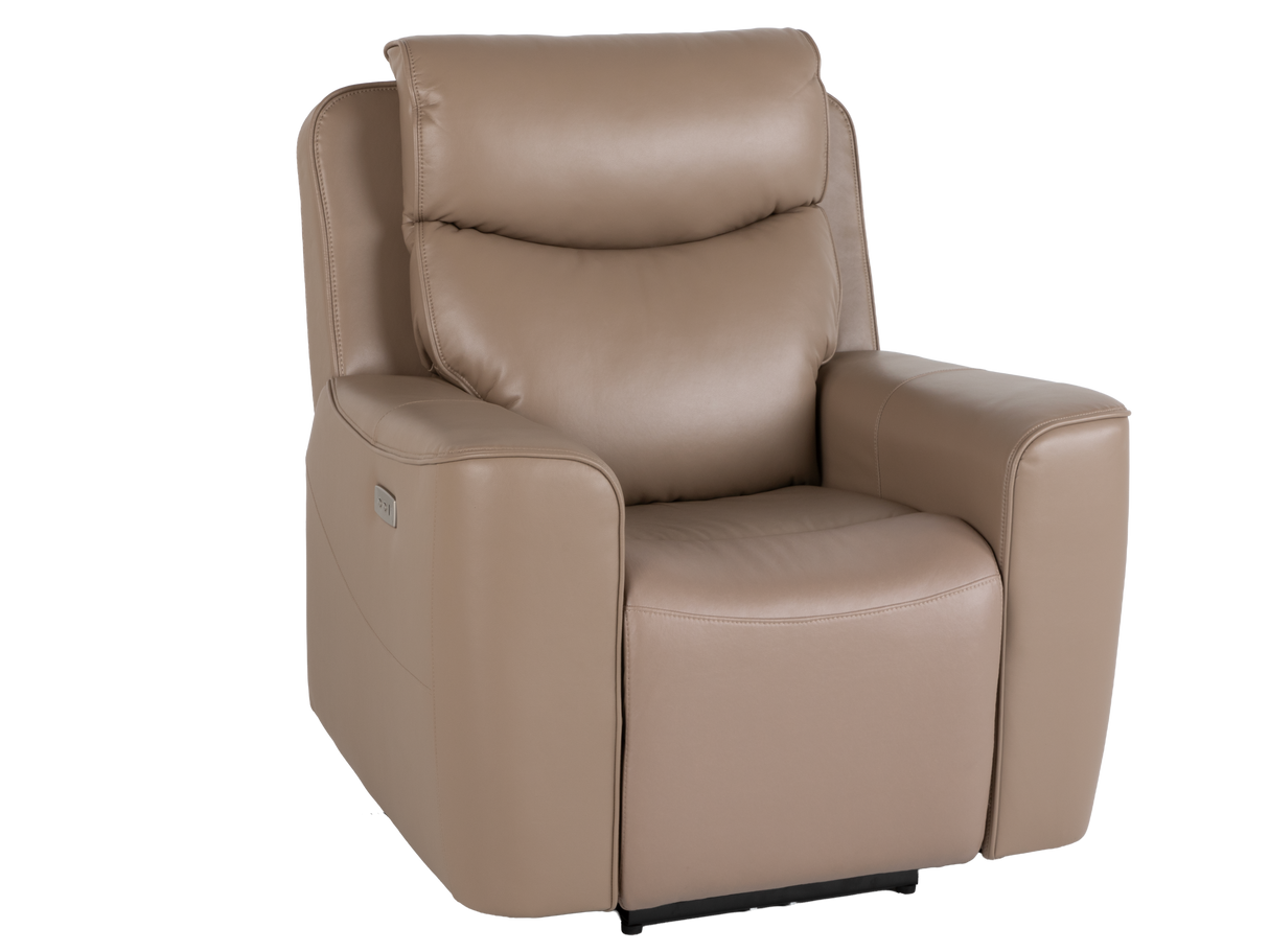 Beige 3-Piece Power Reclining Living Room Set with USB Ports, Console Loveseat & Drop-Down Table
