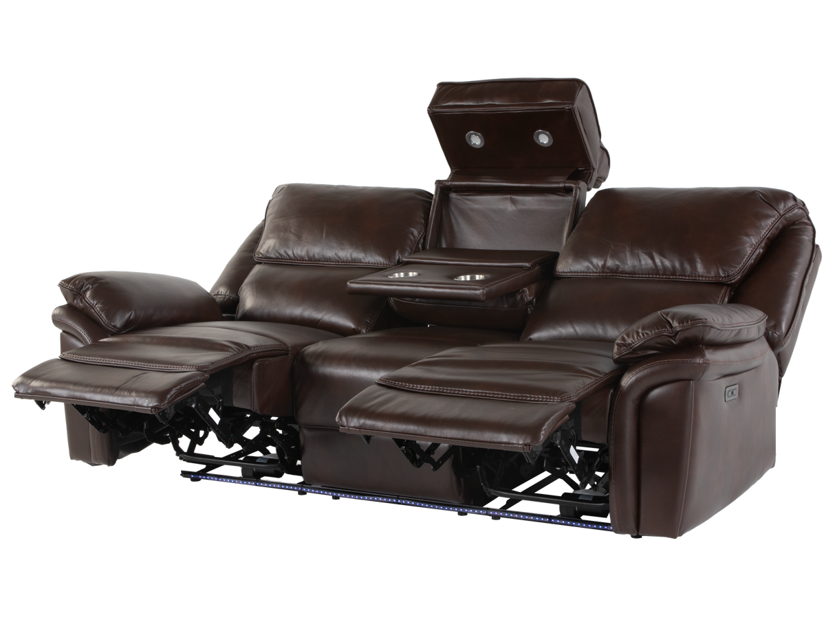 3 Piece Modern Power Reclining Living Room Set with LED Lighting