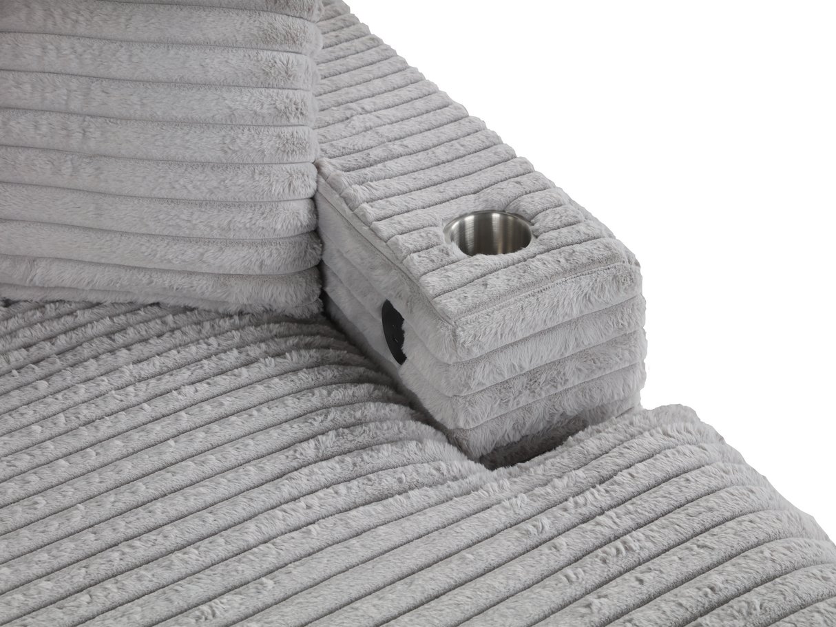 Chaise Lounge with Dual Cup Holders and USB Charging Ports by Sara Collections | Bel Furniture