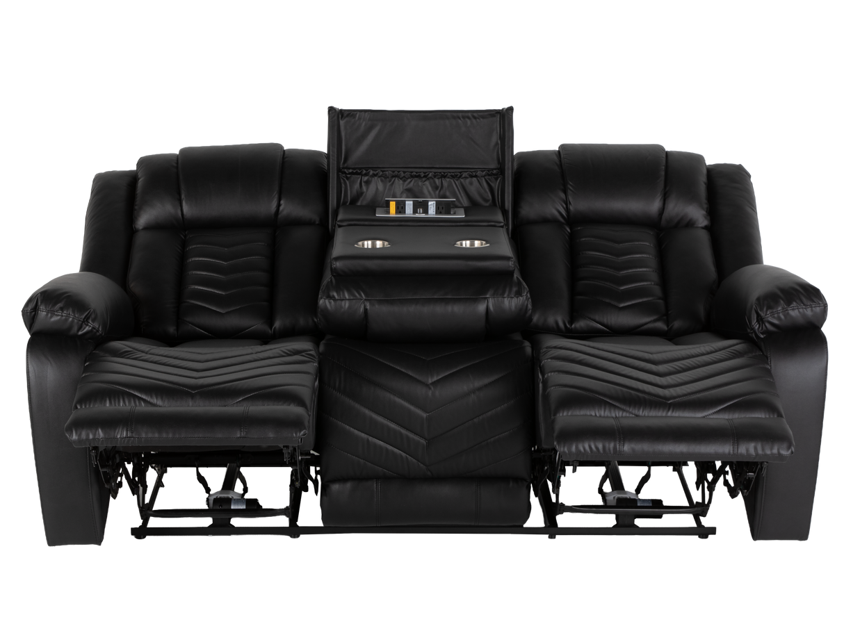 Contemporary 3-Piece Black Power Reclining Living Room Set